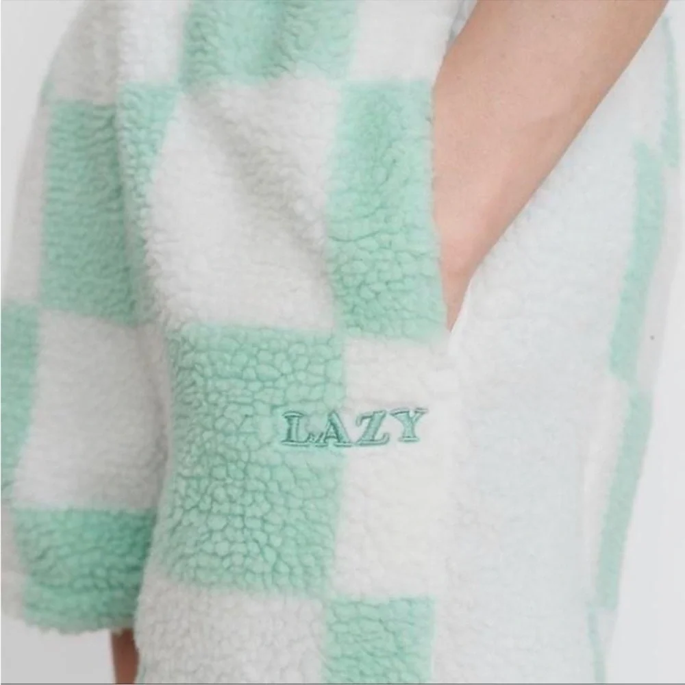 Lazy Oaf Limited Edition Pistachio Checkerboard Fleece Shorts